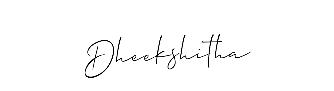 How to make Dheekshitha name signature. Use Allison_Script style for creating short signs online. This is the latest handwritten sign. Dheekshitha signature style 2 images and pictures png