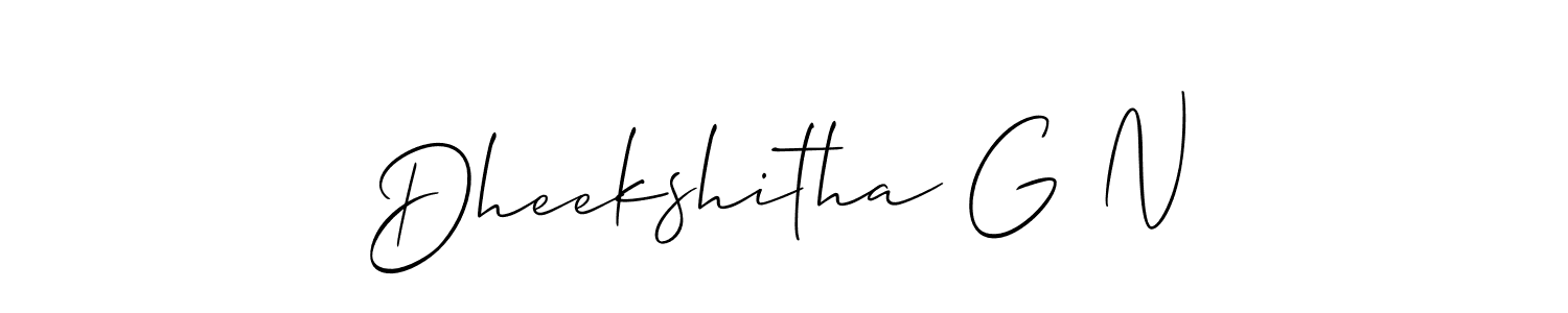 Use a signature maker to create a handwritten signature online. With this signature software, you can design (Allison_Script) your own signature for name Dheekshitha G N. Dheekshitha G N signature style 2 images and pictures png