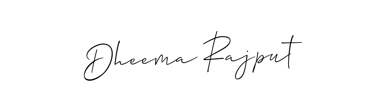 Create a beautiful signature design for name Dheema Rajput. With this signature (Allison_Script) fonts, you can make a handwritten signature for free. Dheema Rajput signature style 2 images and pictures png