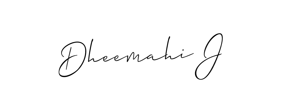 How to make Dheemahi J signature? Allison_Script is a professional autograph style. Create handwritten signature for Dheemahi J name. Dheemahi J signature style 2 images and pictures png