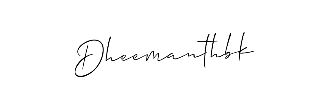 Make a beautiful signature design for name Dheemanthbk. With this signature (Allison_Script) style, you can create a handwritten signature for free. Dheemanthbk signature style 2 images and pictures png