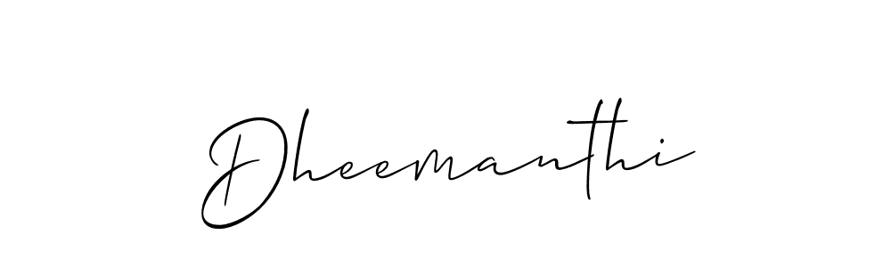 How to make Dheemanthi signature? Allison_Script is a professional autograph style. Create handwritten signature for Dheemanthi name. Dheemanthi signature style 2 images and pictures png