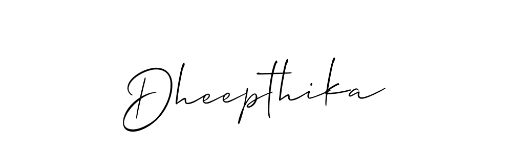 Make a beautiful signature design for name Dheepthika. With this signature (Allison_Script) style, you can create a handwritten signature for free. Dheepthika signature style 2 images and pictures png