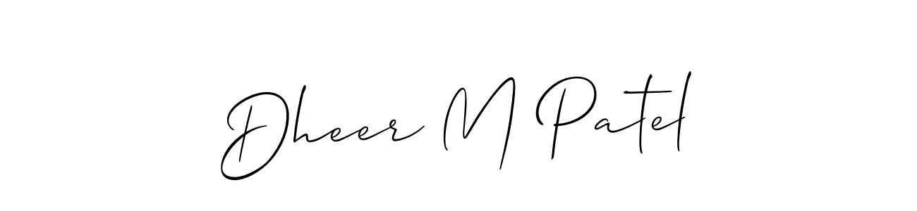 How to make Dheer M Patel name signature. Use Allison_Script style for creating short signs online. This is the latest handwritten sign. Dheer M Patel signature style 2 images and pictures png