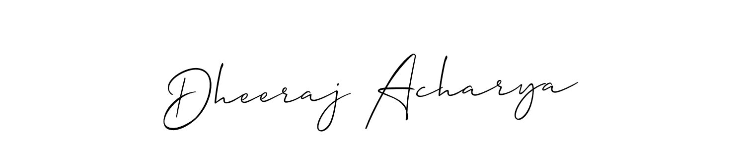 Make a beautiful signature design for name Dheeraj Acharya. With this signature (Allison_Script) style, you can create a handwritten signature for free. Dheeraj Acharya signature style 2 images and pictures png