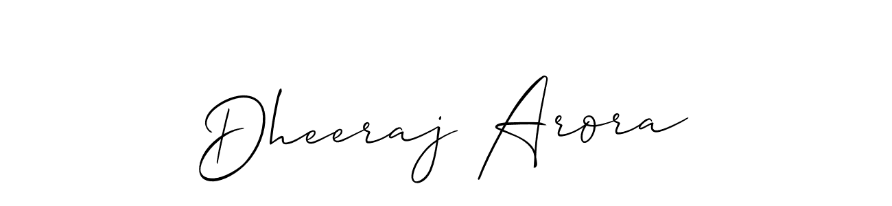 How to make Dheeraj Arora signature? Allison_Script is a professional autograph style. Create handwritten signature for Dheeraj Arora name. Dheeraj Arora signature style 2 images and pictures png