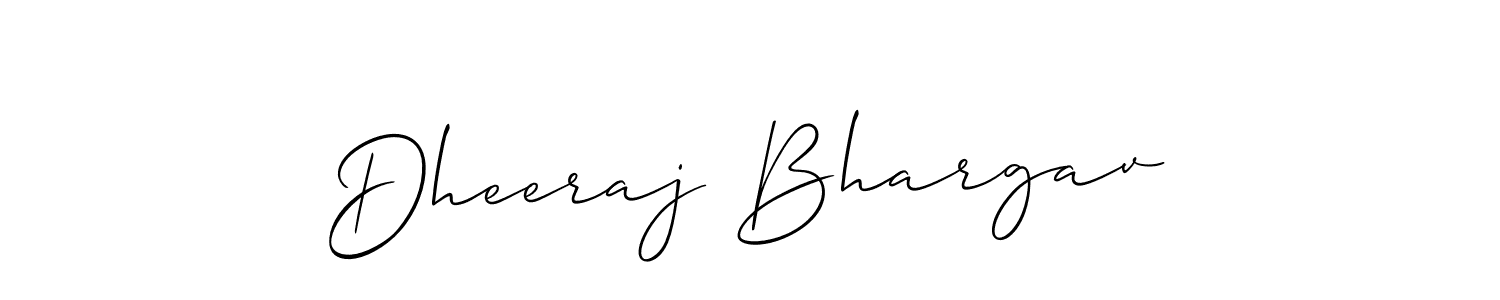 Use a signature maker to create a handwritten signature online. With this signature software, you can design (Allison_Script) your own signature for name Dheeraj Bhargav. Dheeraj Bhargav signature style 2 images and pictures png