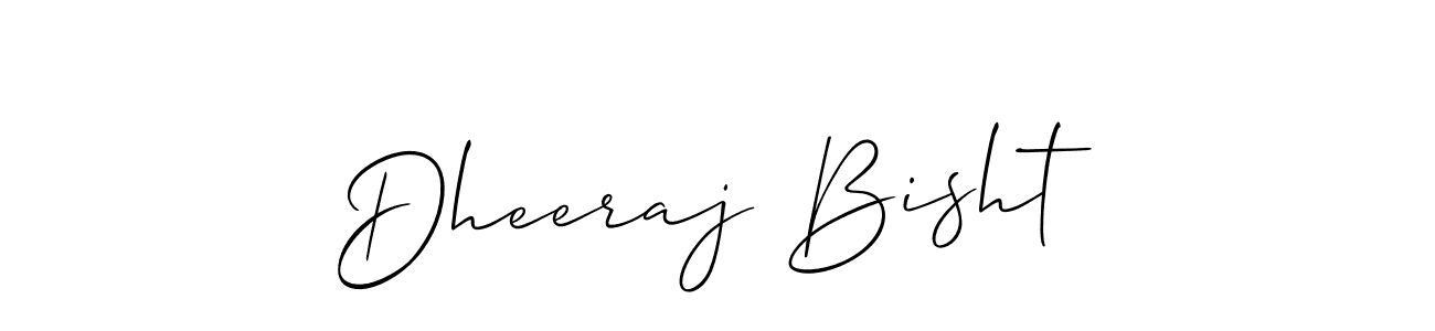 Also we have Dheeraj Bisht name is the best signature style. Create professional handwritten signature collection using Allison_Script autograph style. Dheeraj Bisht signature style 2 images and pictures png