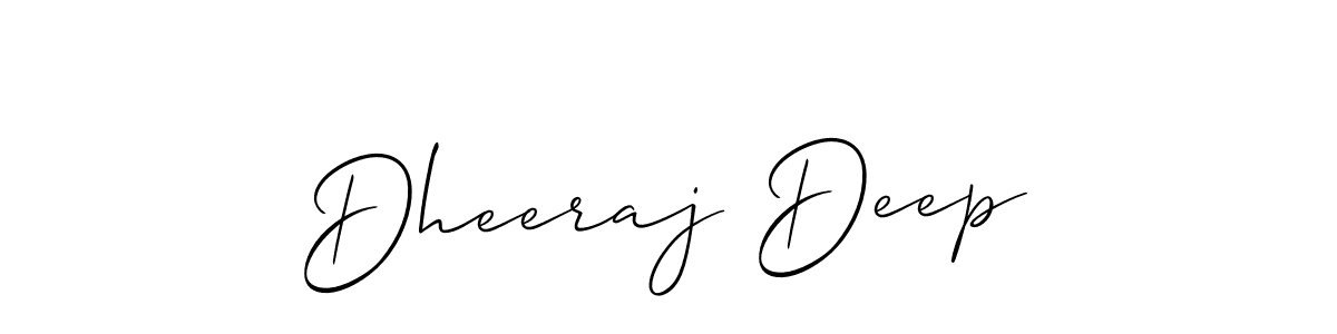 Also we have Dheeraj Deep name is the best signature style. Create professional handwritten signature collection using Allison_Script autograph style. Dheeraj Deep signature style 2 images and pictures png