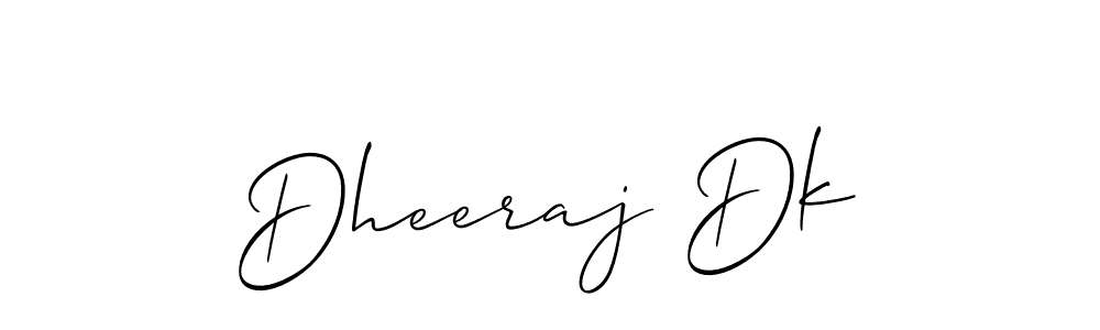 Make a beautiful signature design for name Dheeraj Dk. With this signature (Allison_Script) style, you can create a handwritten signature for free. Dheeraj Dk signature style 2 images and pictures png
