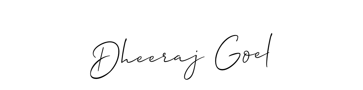 Dheeraj Goel stylish signature style. Best Handwritten Sign (Allison_Script) for my name. Handwritten Signature Collection Ideas for my name Dheeraj Goel. Dheeraj Goel signature style 2 images and pictures png