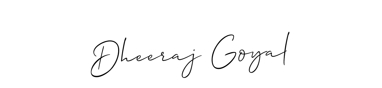 Design your own signature with our free online signature maker. With this signature software, you can create a handwritten (Allison_Script) signature for name Dheeraj Goyal. Dheeraj Goyal signature style 2 images and pictures png