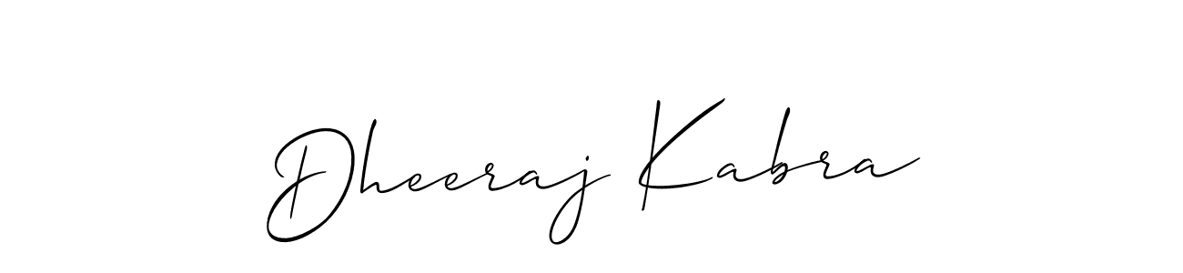It looks lik you need a new signature style for name Dheeraj Kabra. Design unique handwritten (Allison_Script) signature with our free signature maker in just a few clicks. Dheeraj Kabra signature style 2 images and pictures png