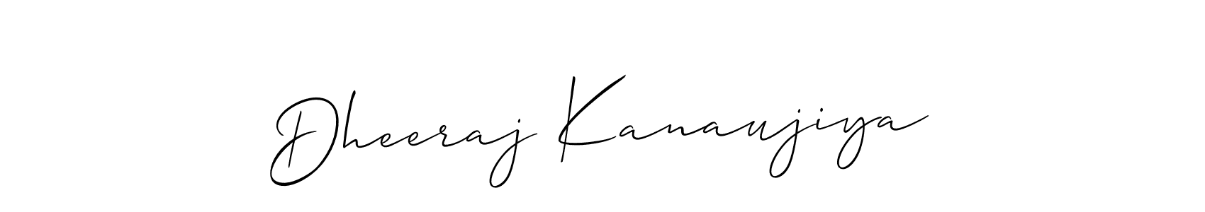 How to make Dheeraj Kanaujiya signature? Allison_Script is a professional autograph style. Create handwritten signature for Dheeraj Kanaujiya name. Dheeraj Kanaujiya signature style 2 images and pictures png