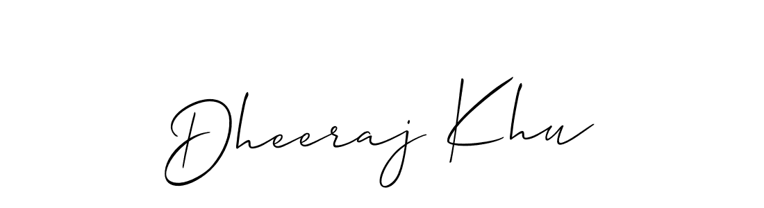 Make a beautiful signature design for name Dheeraj Khu. With this signature (Allison_Script) style, you can create a handwritten signature for free. Dheeraj Khu signature style 2 images and pictures png