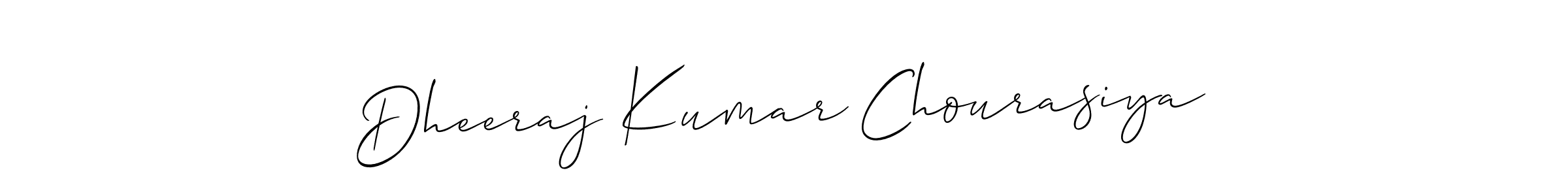 How to make Dheeraj Kumar Chourasiya signature? Allison_Script is a professional autograph style. Create handwritten signature for Dheeraj Kumar Chourasiya name. Dheeraj Kumar Chourasiya signature style 2 images and pictures png