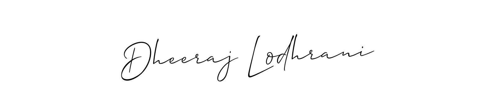 How to make Dheeraj Lodhrani signature? Allison_Script is a professional autograph style. Create handwritten signature for Dheeraj Lodhrani name. Dheeraj Lodhrani signature style 2 images and pictures png