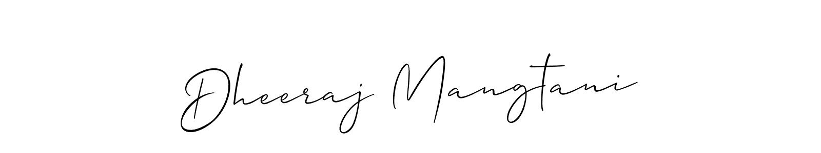 Dheeraj Mangtani stylish signature style. Best Handwritten Sign (Allison_Script) for my name. Handwritten Signature Collection Ideas for my name Dheeraj Mangtani. Dheeraj Mangtani signature style 2 images and pictures png