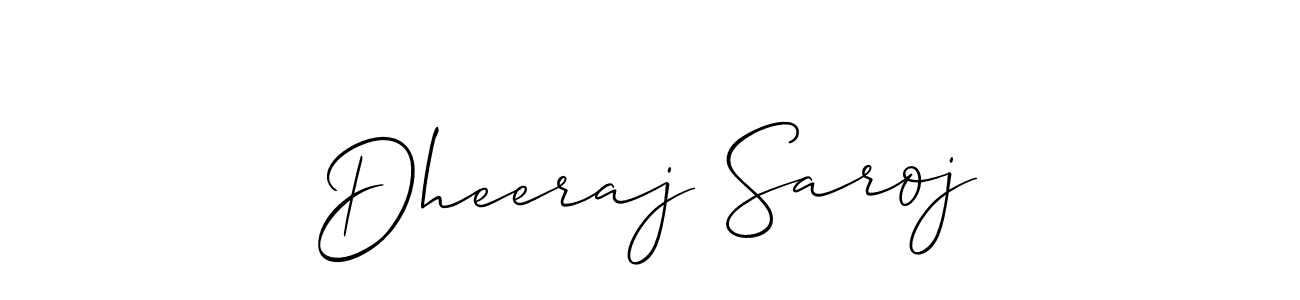 How to make Dheeraj Saroj name signature. Use Allison_Script style for creating short signs online. This is the latest handwritten sign. Dheeraj Saroj signature style 2 images and pictures png
