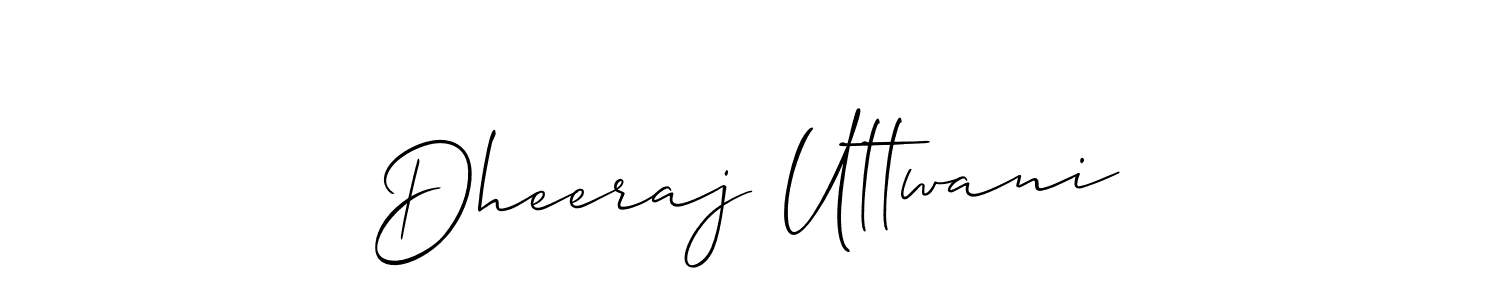 The best way (Allison_Script) to make a short signature is to pick only two or three words in your name. The name Dheeraj Uttwani include a total of six letters. For converting this name. Dheeraj Uttwani signature style 2 images and pictures png