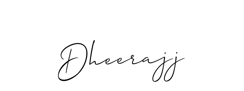 Use a signature maker to create a handwritten signature online. With this signature software, you can design (Allison_Script) your own signature for name Dheerajj. Dheerajj signature style 2 images and pictures png