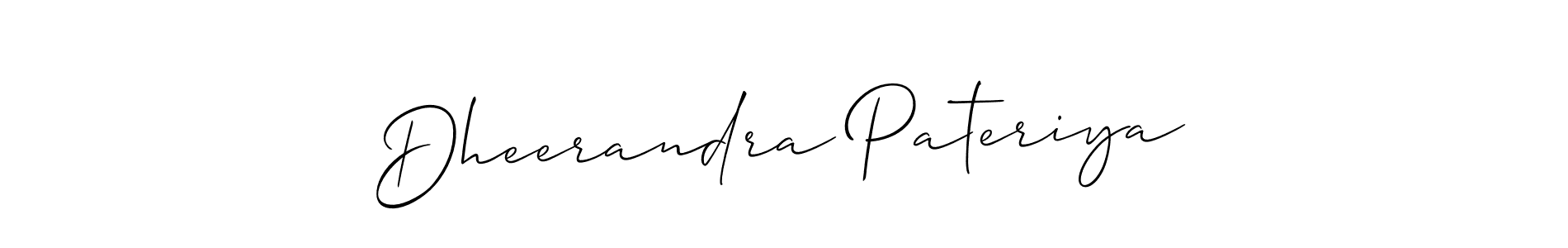 Also we have Dheerandra Pateriya name is the best signature style. Create professional handwritten signature collection using Allison_Script autograph style. Dheerandra Pateriya signature style 2 images and pictures png