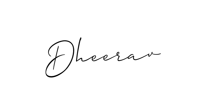 The best way (Allison_Script) to make a short signature is to pick only two or three words in your name. The name Dheerav include a total of six letters. For converting this name. Dheerav signature style 2 images and pictures png