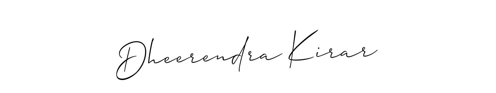 How to make Dheerendra Kirar signature? Allison_Script is a professional autograph style. Create handwritten signature for Dheerendra Kirar name. Dheerendra Kirar signature style 2 images and pictures png