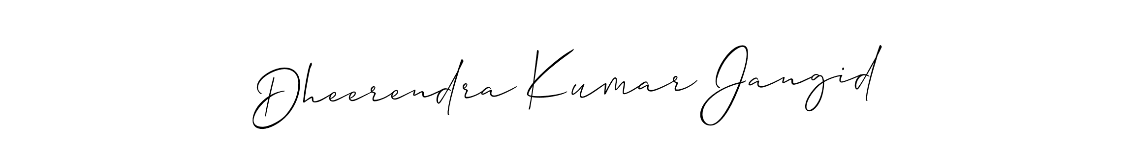 How to make Dheerendra Kumar Jangid name signature. Use Allison_Script style for creating short signs online. This is the latest handwritten sign. Dheerendra Kumar Jangid signature style 2 images and pictures png