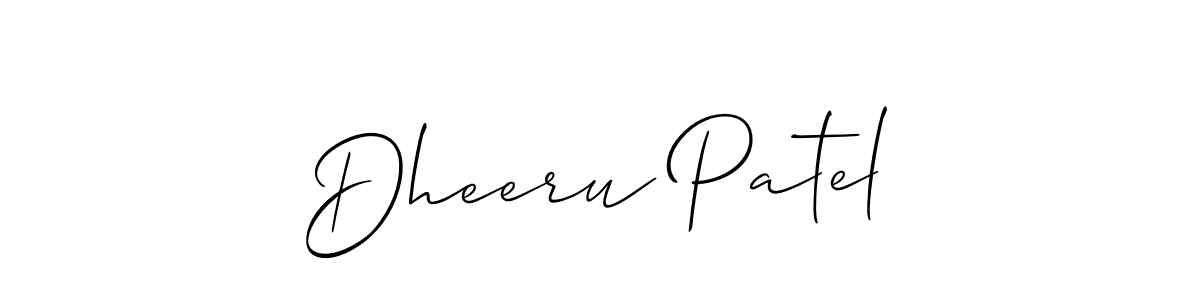 Create a beautiful signature design for name Dheeru Patel. With this signature (Allison_Script) fonts, you can make a handwritten signature for free. Dheeru Patel signature style 2 images and pictures png