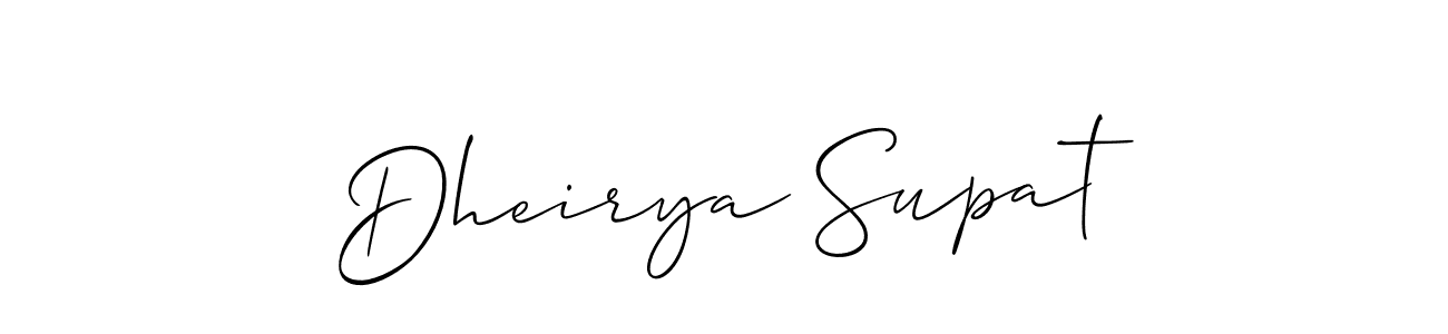 Design your own signature with our free online signature maker. With this signature software, you can create a handwritten (Allison_Script) signature for name Dheirya Supat. Dheirya Supat signature style 2 images and pictures png