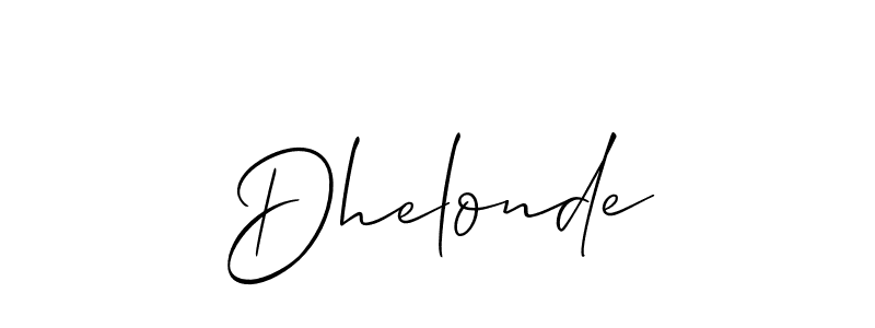 How to make Dhelonde signature? Allison_Script is a professional autograph style. Create handwritten signature for Dhelonde name. Dhelonde signature style 2 images and pictures png