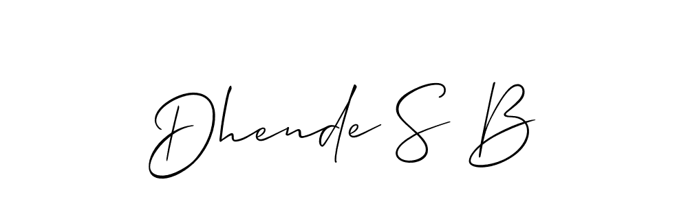 Allison_Script is a professional signature style that is perfect for those who want to add a touch of class to their signature. It is also a great choice for those who want to make their signature more unique. Get Dhende S B name to fancy signature for free. Dhende S B signature style 2 images and pictures png