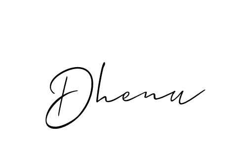 Design your own signature with our free online signature maker. With this signature software, you can create a handwritten (Allison_Script) signature for name Dhenu. Dhenu signature style 2 images and pictures png