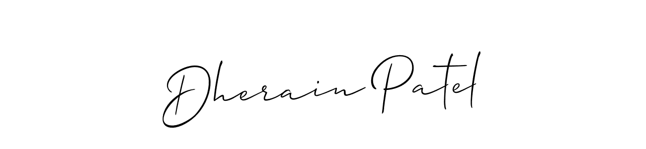 Use a signature maker to create a handwritten signature online. With this signature software, you can design (Allison_Script) your own signature for name Dherain Patel. Dherain Patel signature style 2 images and pictures png
