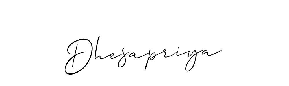 Also You can easily find your signature by using the search form. We will create Dhesapriya name handwritten signature images for you free of cost using Allison_Script sign style. Dhesapriya signature style 2 images and pictures png