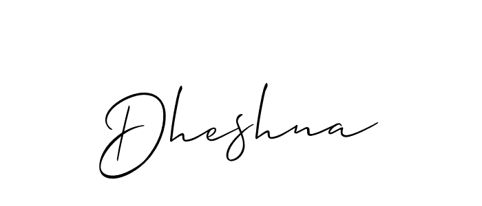 How to make Dheshna signature? Allison_Script is a professional autograph style. Create handwritten signature for Dheshna name. Dheshna signature style 2 images and pictures png