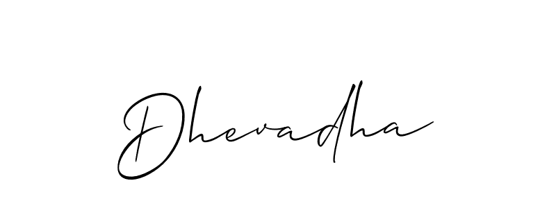 You should practise on your own different ways (Allison_Script) to write your name (Dhevadha) in signature. don't let someone else do it for you. Dhevadha signature style 2 images and pictures png