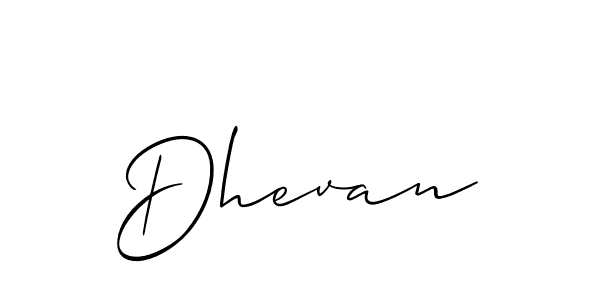 How to make Dhevan name signature. Use Allison_Script style for creating short signs online. This is the latest handwritten sign. Dhevan signature style 2 images and pictures png