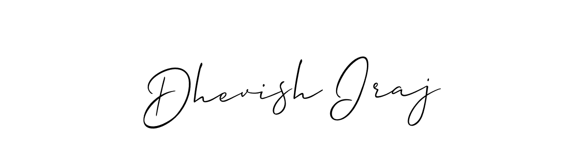 Create a beautiful signature design for name Dhevish Iraj. With this signature (Allison_Script) fonts, you can make a handwritten signature for free. Dhevish Iraj signature style 2 images and pictures png