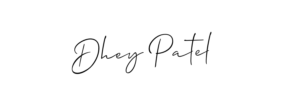 You should practise on your own different ways (Allison_Script) to write your name (Dhey Patel) in signature. don't let someone else do it for you. Dhey Patel signature style 2 images and pictures png