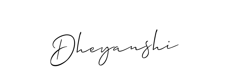 How to make Dheyanshi name signature. Use Allison_Script style for creating short signs online. This is the latest handwritten sign. Dheyanshi signature style 2 images and pictures png