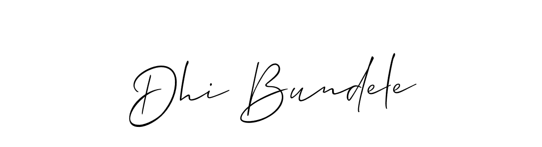 Design your own signature with our free online signature maker. With this signature software, you can create a handwritten (Allison_Script) signature for name Dhi Bundele. Dhi Bundele signature style 2 images and pictures png