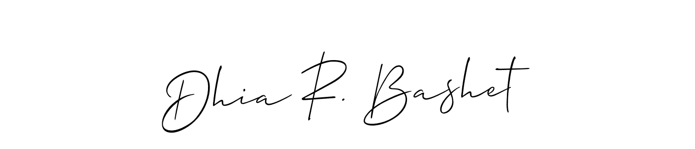 Create a beautiful signature design for name Dhia R. Bashet. With this signature (Allison_Script) fonts, you can make a handwritten signature for free. Dhia R. Bashet signature style 2 images and pictures png