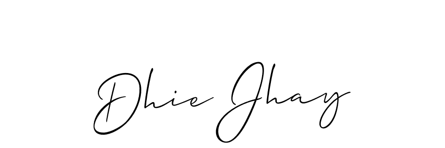 Design your own signature with our free online signature maker. With this signature software, you can create a handwritten (Allison_Script) signature for name Dhie Jhay. Dhie Jhay signature style 2 images and pictures png