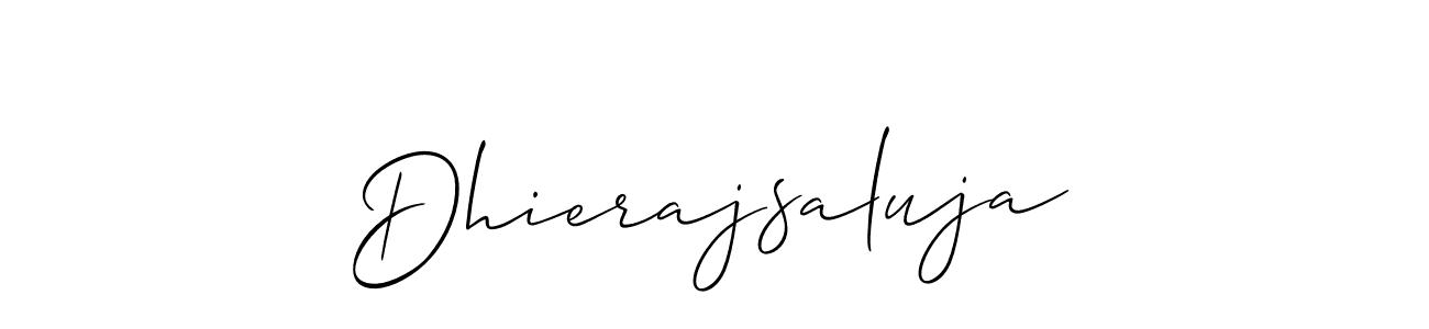 How to make Dhierajsaluja signature? Allison_Script is a professional autograph style. Create handwritten signature for Dhierajsaluja name. Dhierajsaluja signature style 2 images and pictures png