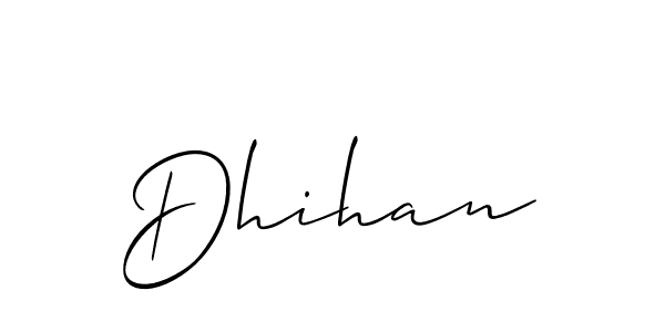 Make a beautiful signature design for name Dhihan. With this signature (Allison_Script) style, you can create a handwritten signature for free. Dhihan signature style 2 images and pictures png