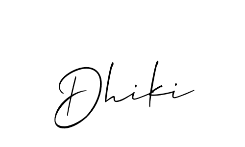 Also we have Dhiki name is the best signature style. Create professional handwritten signature collection using Allison_Script autograph style. Dhiki signature style 2 images and pictures png