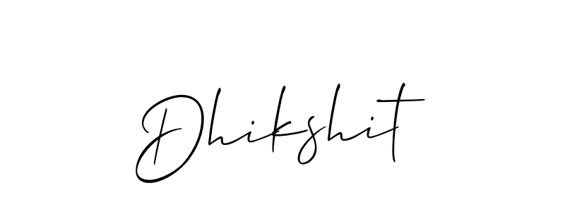 Design your own signature with our free online signature maker. With this signature software, you can create a handwritten (Allison_Script) signature for name Dhikshit. Dhikshit signature style 2 images and pictures png