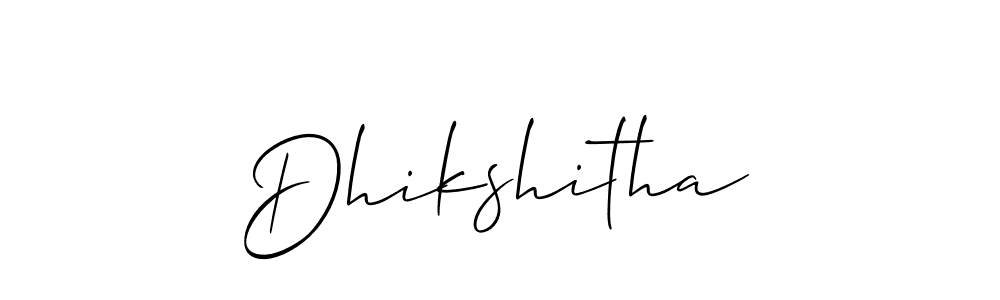 Allison_Script is a professional signature style that is perfect for those who want to add a touch of class to their signature. It is also a great choice for those who want to make their signature more unique. Get Dhikshitha name to fancy signature for free. Dhikshitha signature style 2 images and pictures png